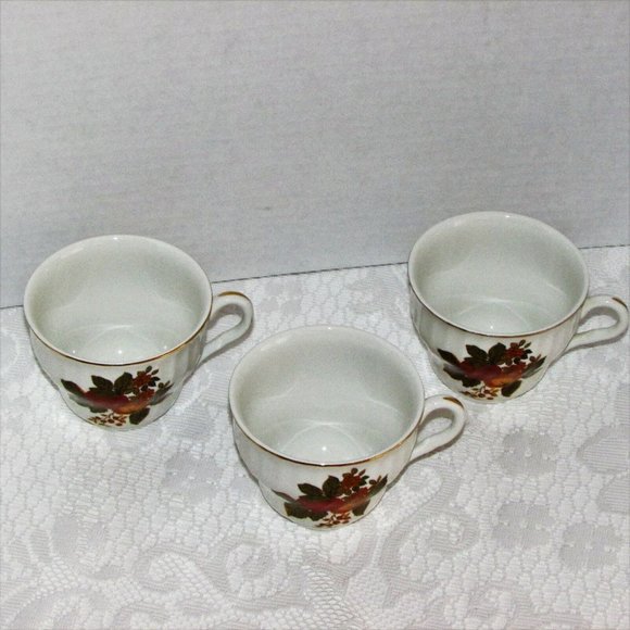 3 Wedgwood English Harvest Teacups Coffee Cups Vintage Dishes England - Picture 4 of 7